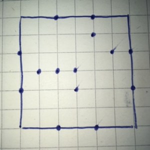 A photo of a hand-drawn dissection puzzle.