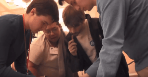 The US team at the team table..